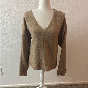 Vince Camuto Tan V-Neck Sweater